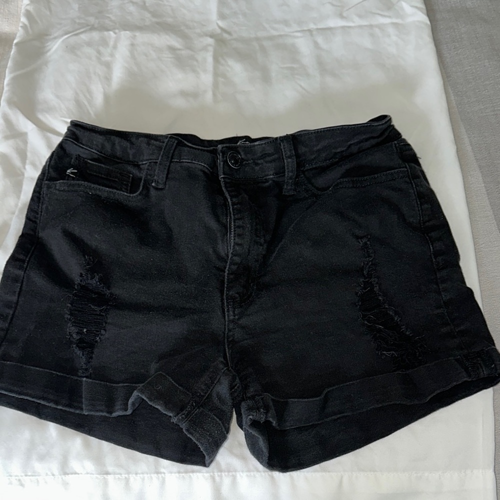 Women's Black Denim Shorts